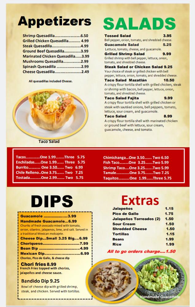 Bandidos Mexican Grill & Cantina Menu image 2